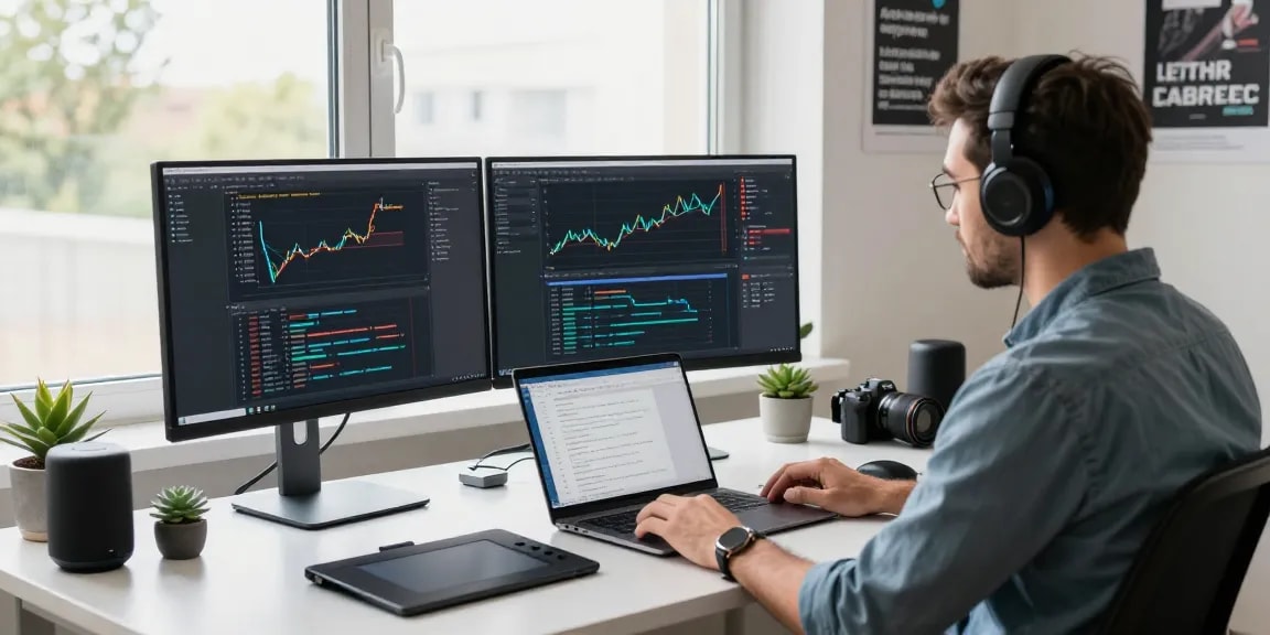 Real-time data analytics in a developer workspace using futures WebSocket streaming API for advanced trading.