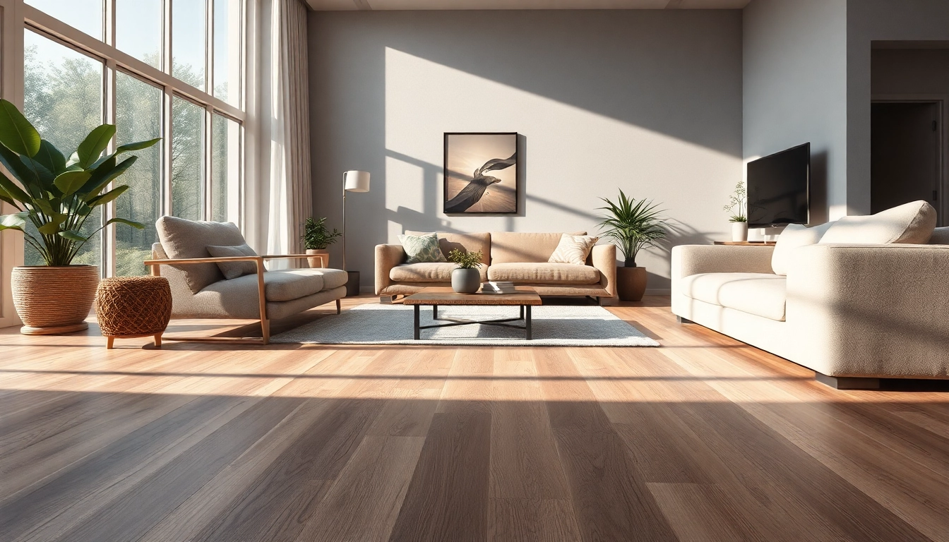 Enhance your home with the best LVP flooring showcased in a modern living room setting with natural light.
