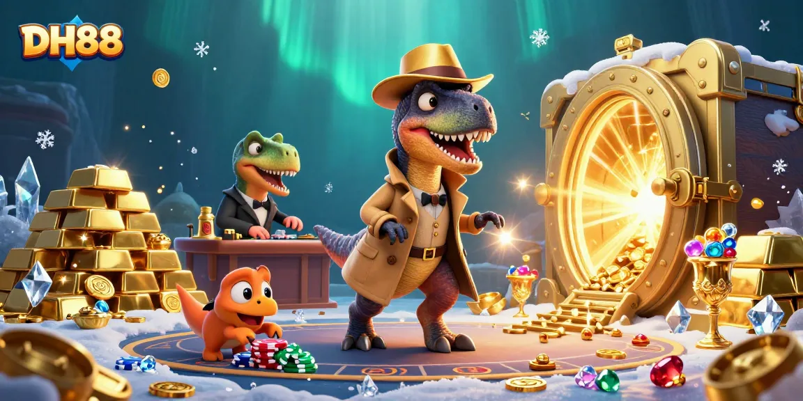 Experience the thrill of DH88's vibrant casino scene with cartoon characters and dynamic elements.