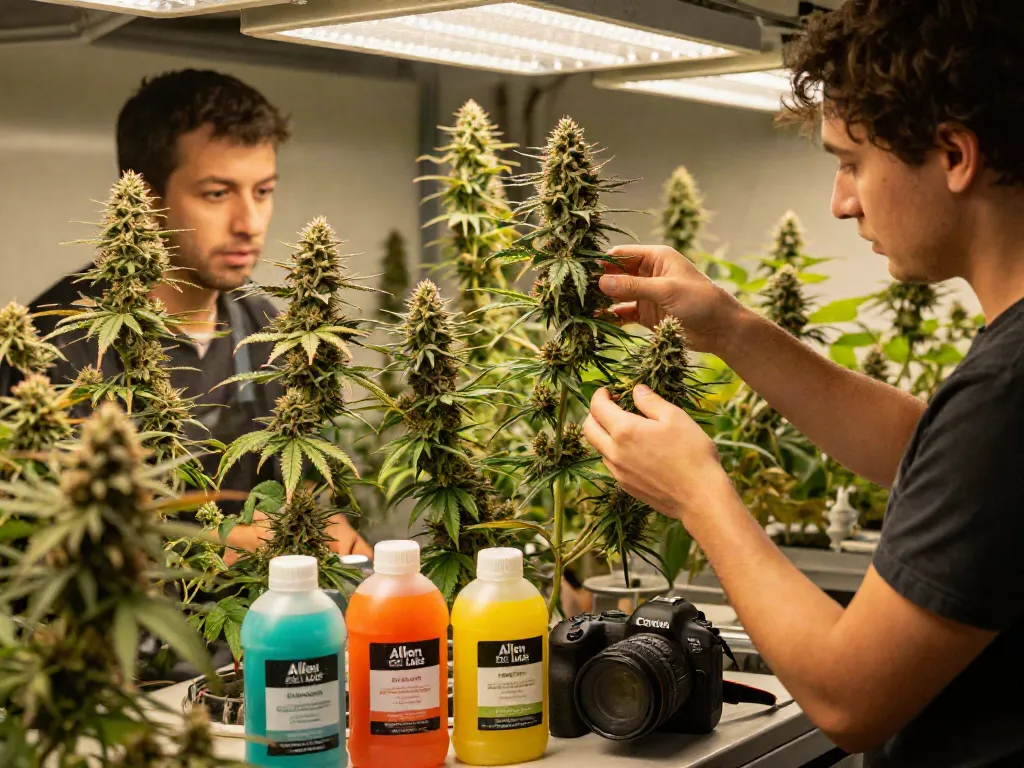 Alienlab's vibrant cannabis cultivation scene highlighting premium flowers and expert care.