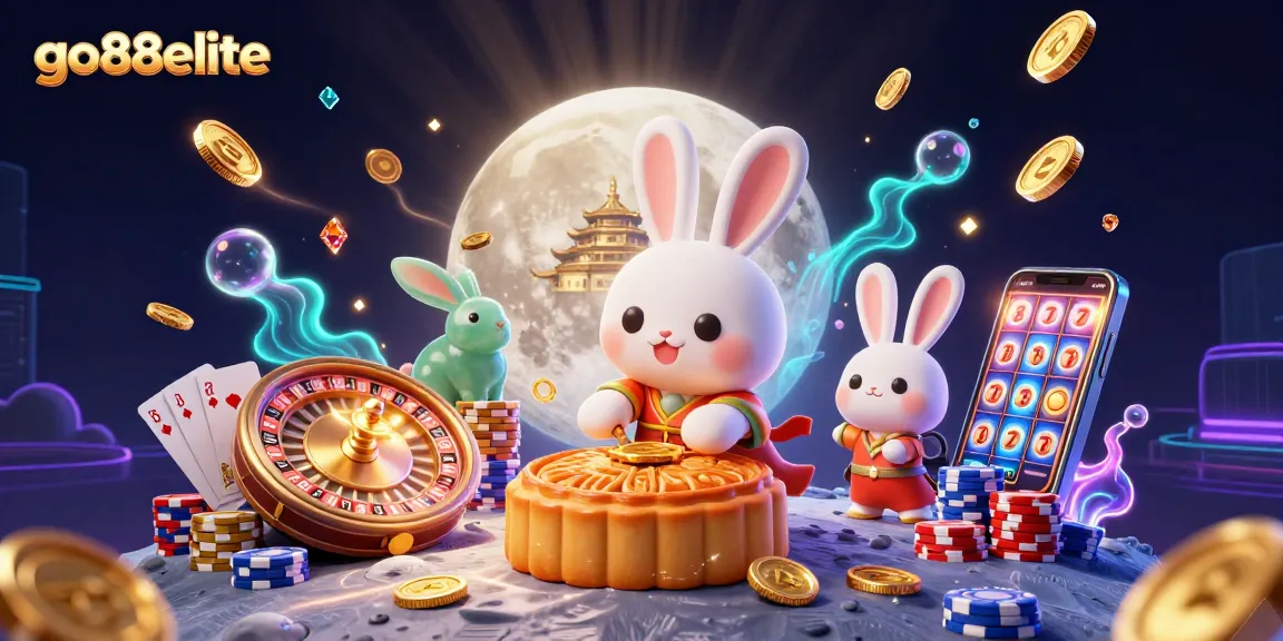 Engage in thrilling gameplay at go88elite, where the enchanting moon rabbit uncovers poker chips for big wins!