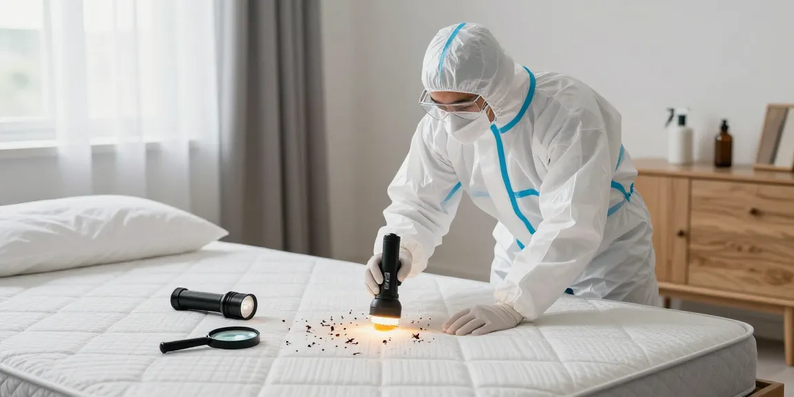 Expert bed bug pest control in a clean bedroom, showcasing heat treatment methods for effective extermination.