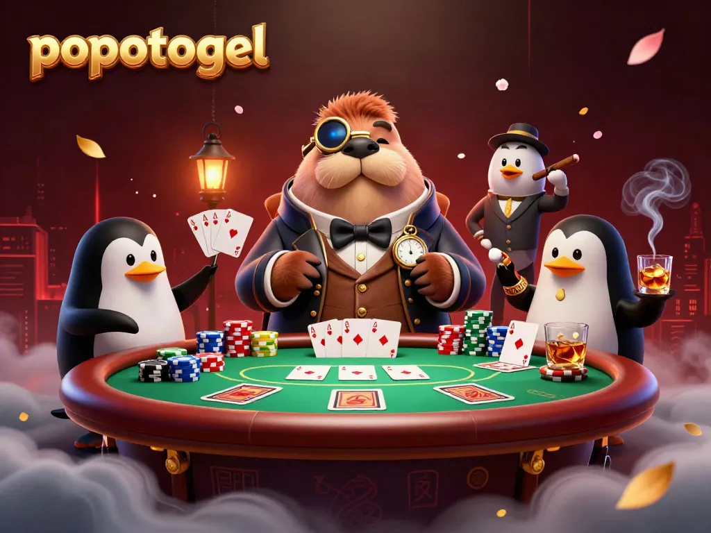 Menangkan permainan popotogel dengan walrus jolly di meja poker bawah laut.