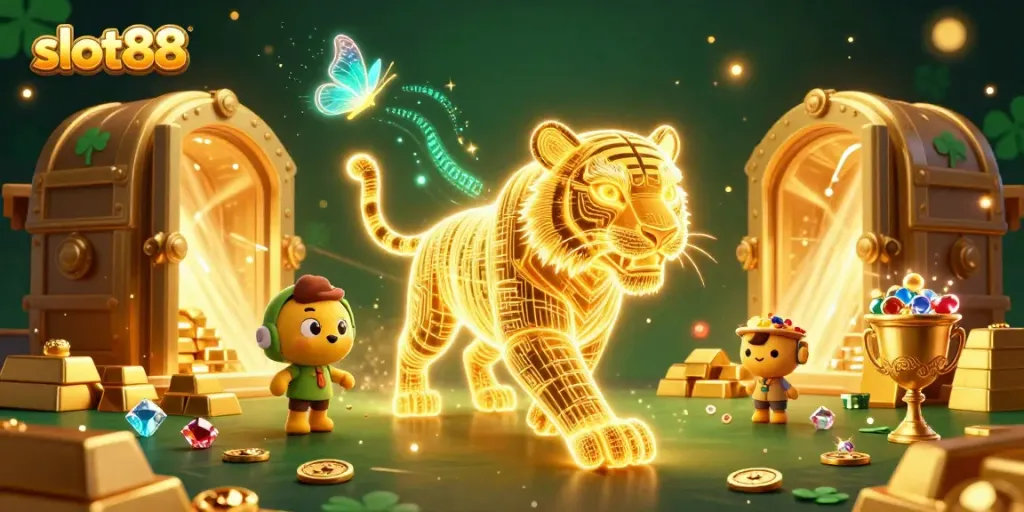 Engage with exciting slot88 games featuring golden treasures in a vibrant digital casino.