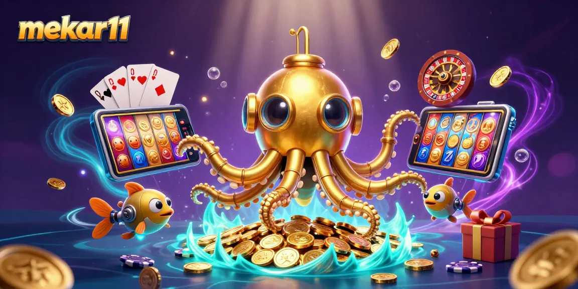 Mekar11 offers thrilling gameplay with vibrant slot games, golden coins, and dynamic winning scenes.