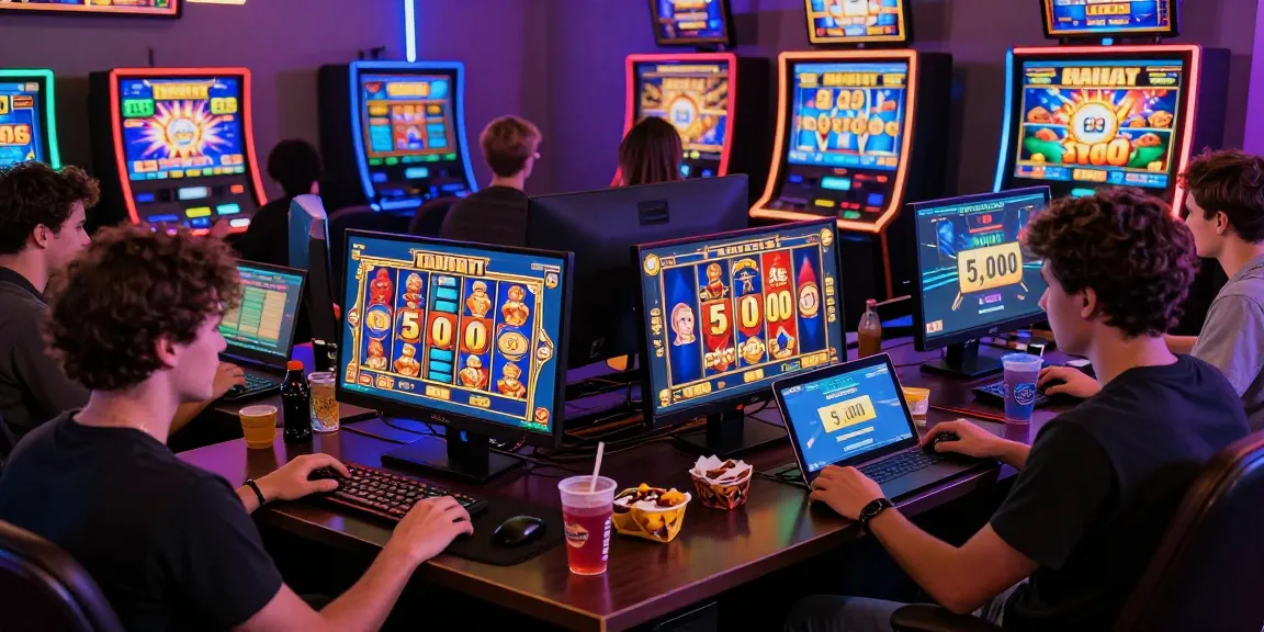 Players enjoying slot 5k gaming experience in a vibrant online casino environment, with colorful graphics and engaging interactions.