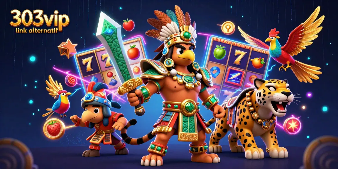 Engage with 303vip link alternatif for exciting slot games featuring colorful characters and vibrant casino elements.
