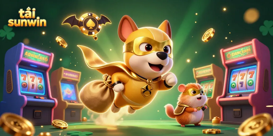 Experience thrilling gameplay with tải sunwin featuring a superhero dog amid vibrant casino games.