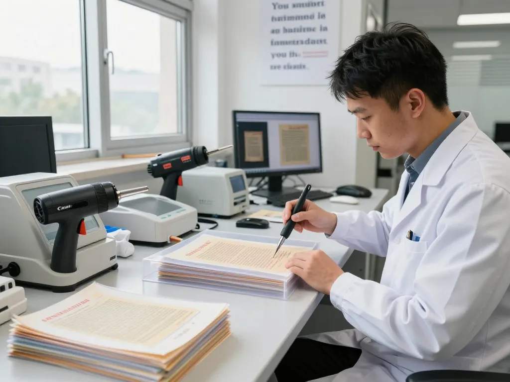 Document restoration technician performing extraction at địa chỉ bóc ép plastic hà nội, showcasing professional service.