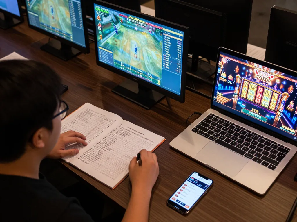 Paito Macau: Player analyzing betting strategies during an engaging online gaming session.