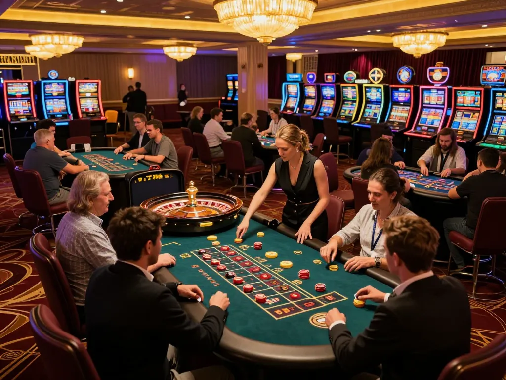 VT88 players immerse in thrilling roulette action amidst vibrant casino ambiance
