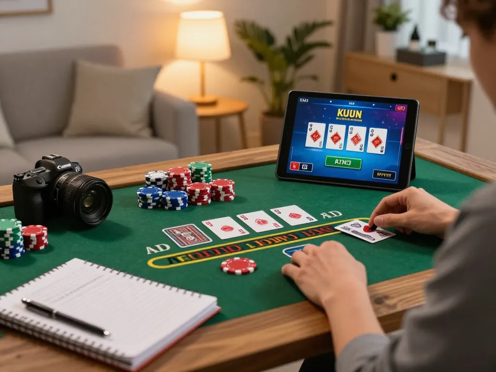 Experience the thrill of GOOD88 online blackjack with live dealer action and cozy gaming setup