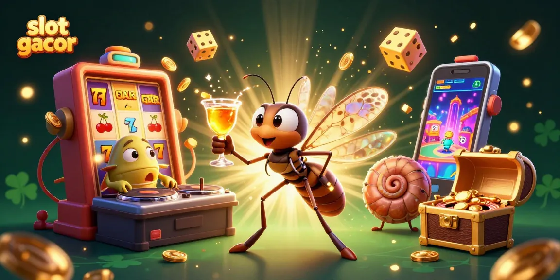 Experience thrilling slot gacor action with vibrant casino characters amidst a jackpot explosion.