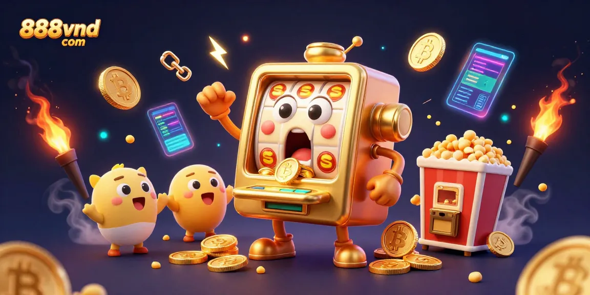 Engage with thrilling gameplay at 888vnd com featuring a golden slot machine hitting jackpots.