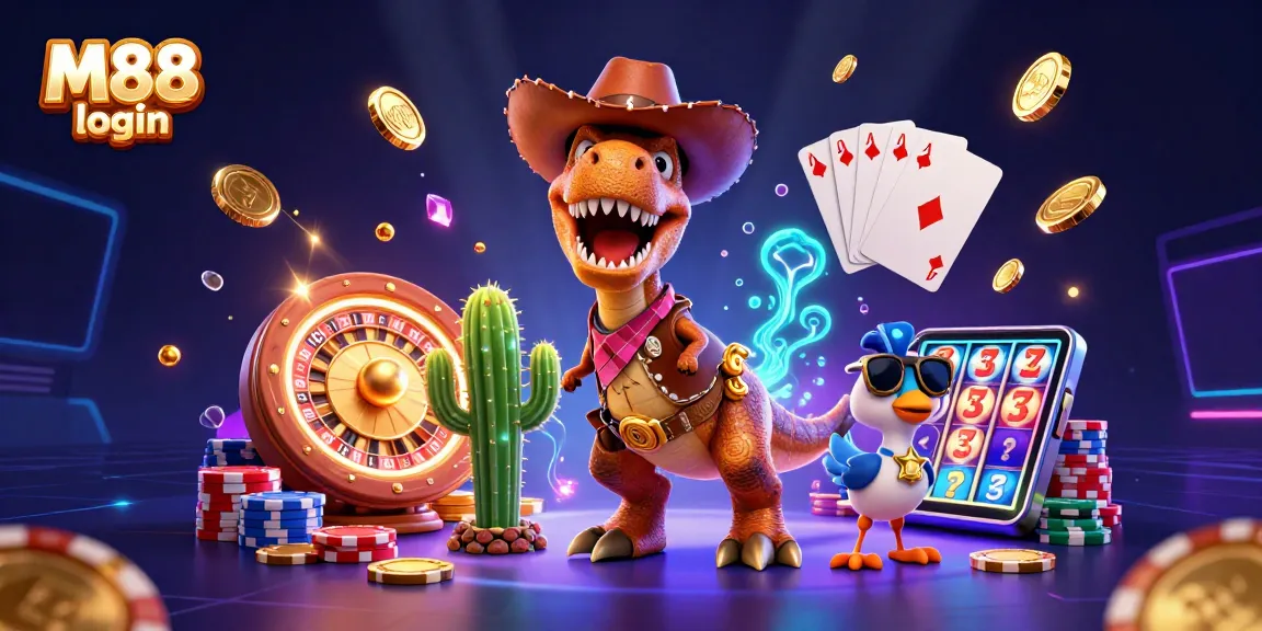 Engage in thrilling M88 login experiences with dynamic casino visuals, showcasing vibrant game elements.