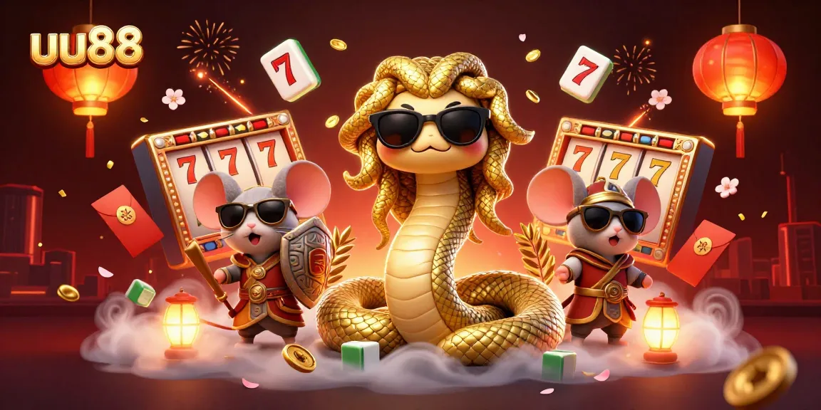 Experience exciting gameplay with uu88 featuring vibrant slot reels and engaging characters in a casino setting.