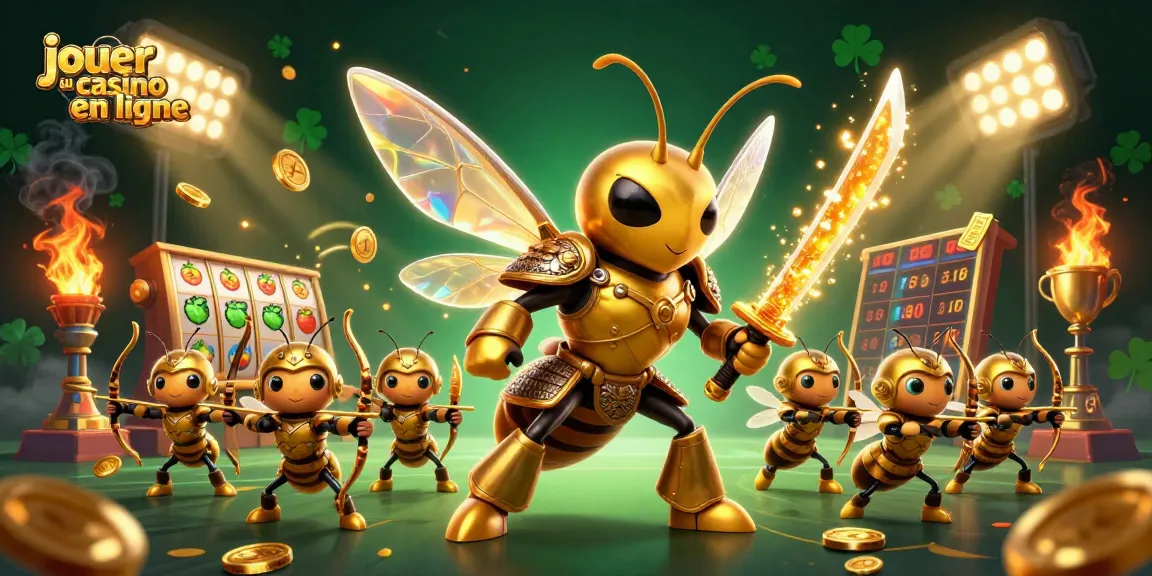 Jouer au casino en ligne avec un énorme frelon portant une armure de samouraï et des archers abeilles.
