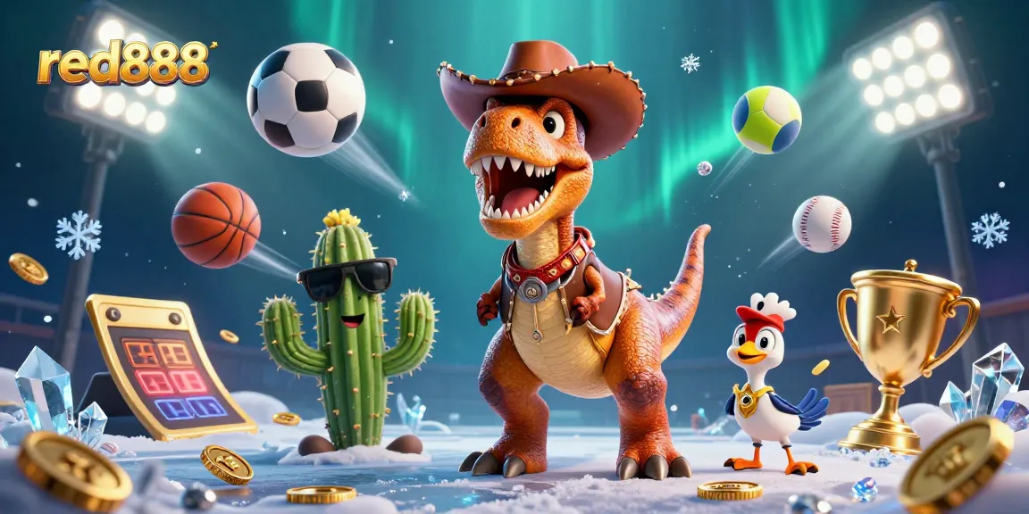 Red888's engaging 3D cartoon sports betting scene, featuring vibrant characters and dynamic elements.