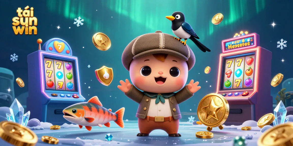 Spin and win with tải sun win, showcasing vibrant 3D slot machines and playful characters.
