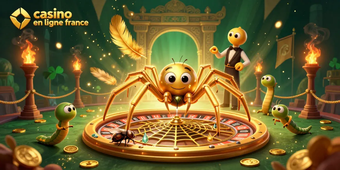Jeu immersif sur un casino en ligne France avec une araignée dorée et une ambiance captivante.