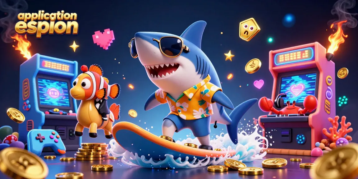 Application espion : Svelte dispositif de jeu illustrant un poisson et un requin dans un casino dynamique