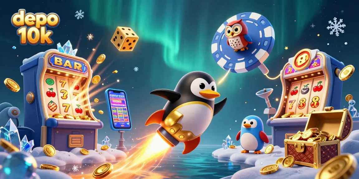 Experience thrilling gameplay with depo 10k in this vibrant 3D casino illustration full of riches and excitement.